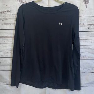 UNDER ARMOUR LONG SLEEVE WARMTH MEDIUM BLACK WOMENS WORKOUT ATHLETIC GYM